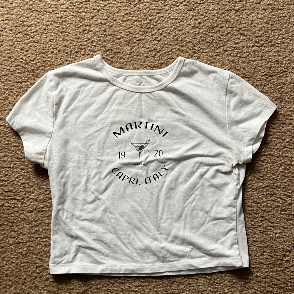 Martini Capri Italy White Graphic Short Sleeve Tee